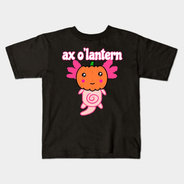 Ax o'lantern Halloween Axolotl Kids T-Shirt by faiiryliite